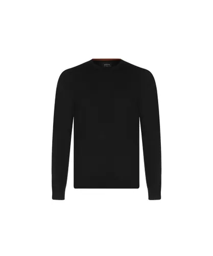 Howick Mens Merino Crewneck Sweatshirt in Black Wool