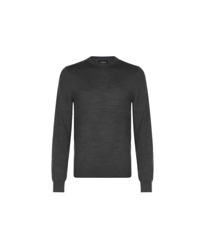 Howick Mens Merino Crewneck Sweatshirt in Charcoal - Grey Wool