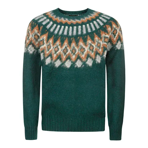 Howlin' , Multicolored Wool Sweater ,Green male, Sizes: