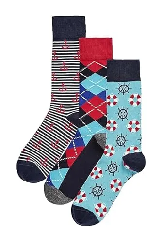 HS by Happy Socks Men's Anchor 3-Pack Socks