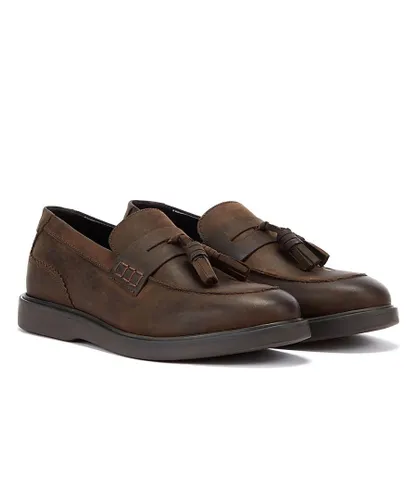 Hudson Cato Loafer Crazy Leather Mens Brown Loafers