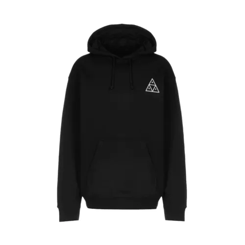 HUF , Triple Triangle Pullover Hoodie ,Black male, Sizes: