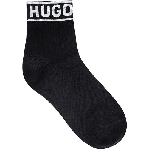 HUGO 2 Pack Logo Quarter Socks - Black