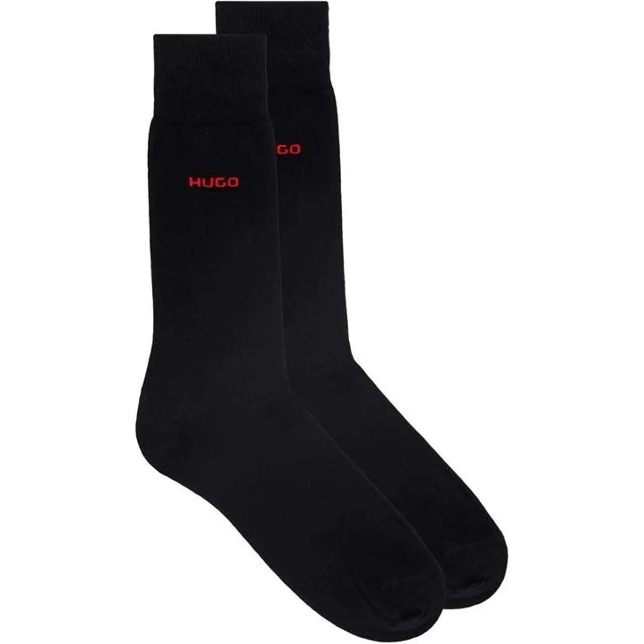 Hugo 2 Pack Small Logo Crew Socks - Black