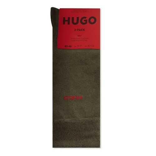 Hugo 2 Pack Small Logo Crew Socks - Green