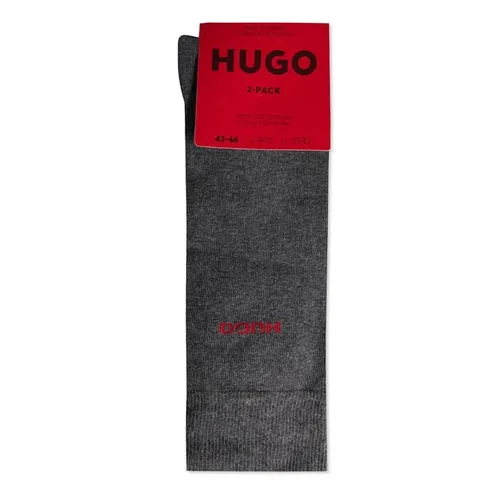 Hugo 2 Pack Small Logo Crew Socks - Grey