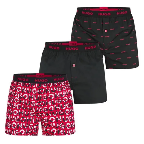 Hugo 2 Pack Woven Boxers - Red