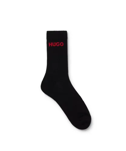 Hugo 6 Pack Mens Rib Logo Sock - Black