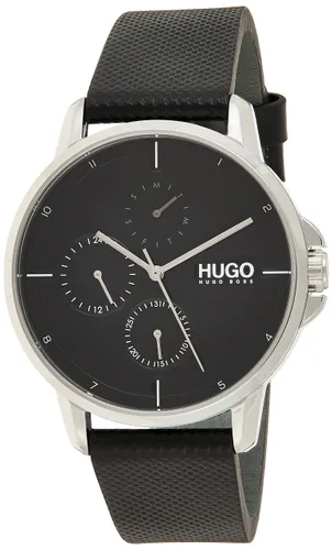 HUGO Analogue Multifunction Quartz Watch for men with Black