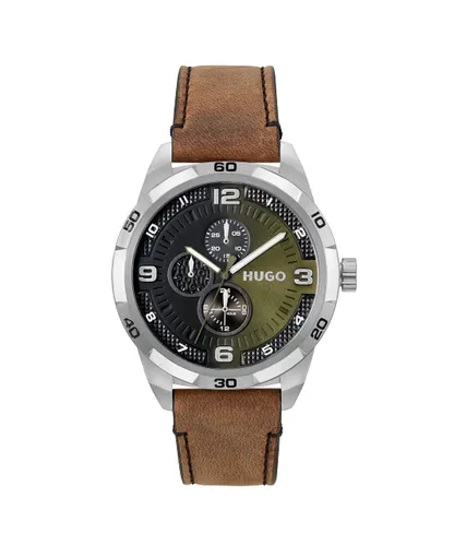 HUGO Analogue Multifunction Quartz Watch for Men with Brown