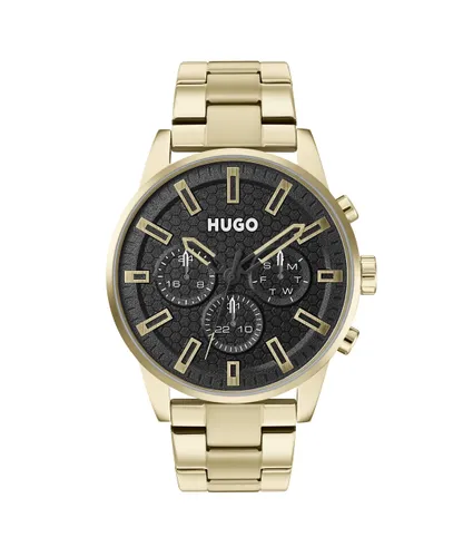 HUGO Analogue Multifunction Quartz Watch for Men with Gold