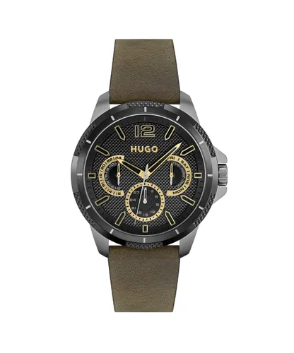 HUGO Analogue Multifunction Quartz Watch for Men with Olive