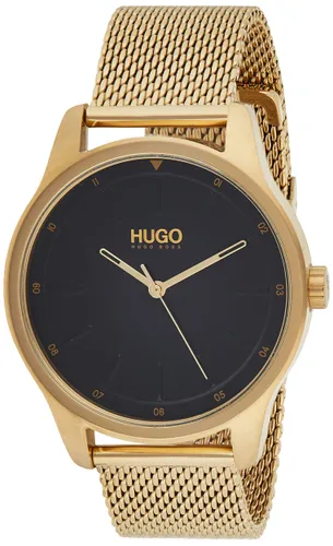 HUGO Analogue Quartz Watch for Men with Gold Colored