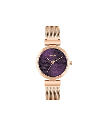 HUGO Analogue Quartz Watch for Women with Carnation Gold