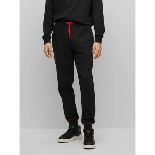 HUGO Black Monologo Cotton Terry with Stacked Logo Tracksuit Bottoms