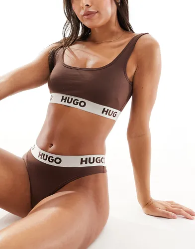 Hugo Bodywear sporty logo bralette in brown