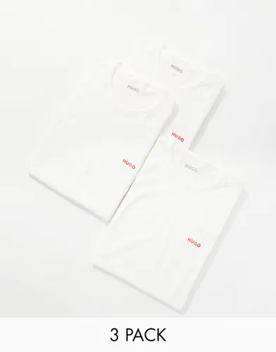 Hugo Bodywear triplet pack t-shirt in white