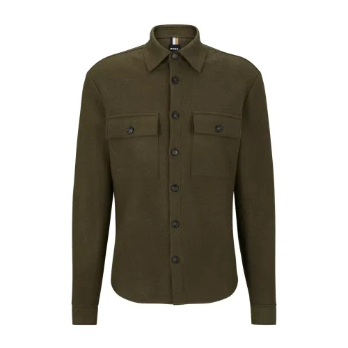 Hugo Boss , Army Wool Overshirt ,Green male, Sizes: