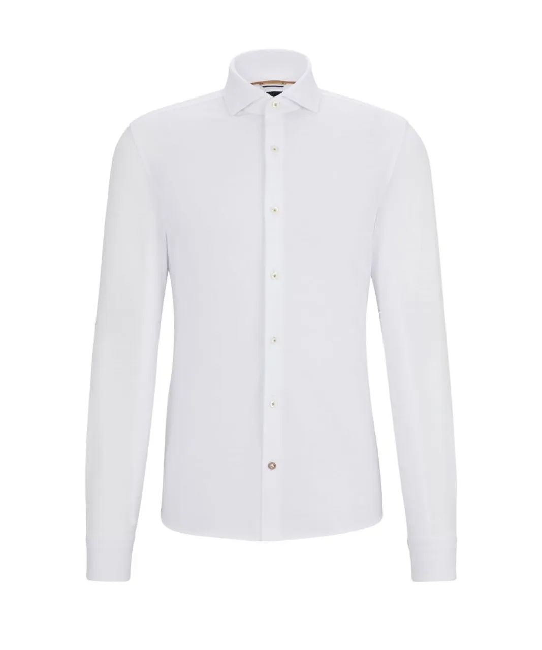 Hugo Boss Black Mens C-hal-spread Collar Long Sleeved Shirt White