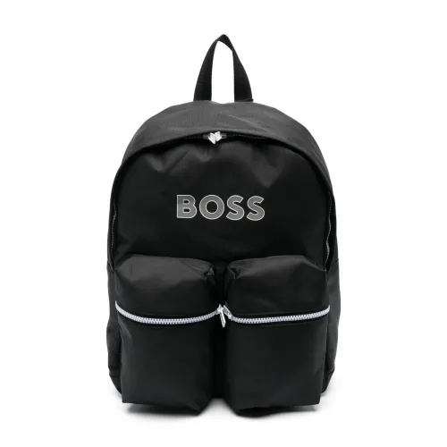 Hugo Boss , Black Nylon Boy Backpack ,Black unisex, Sizes: ONE SIZE