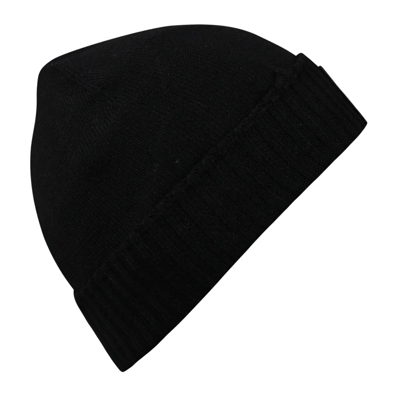Hugo Boss , Black Ribbed Beanie Hat with Embroidered Patch ,Black unisex, Sizes: