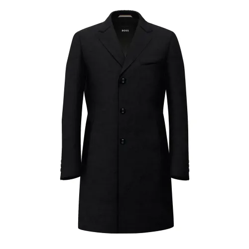 Hugo Boss , Black Single-Breasted Coat ,Black male, Sizes: