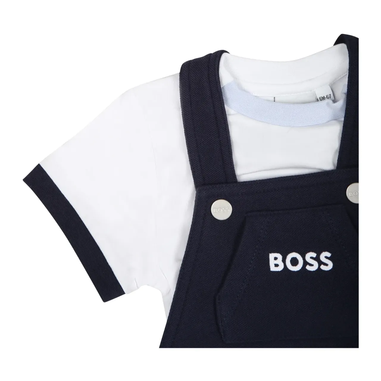 Hugo Boss , Blue Cotton Dungarees and T-Shirt Set ,Blue male, Sizes: