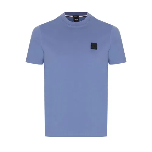 Hugo Boss , Blue Crew Neck Logo T-shirt ,Blue male, Sizes: