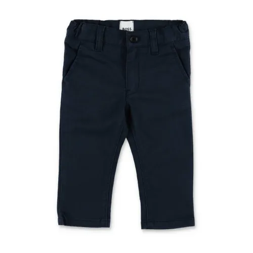 Hugo Boss , Blue gabardine cotton baby boy Hugo Boss pants ,Blue male, Sizes: