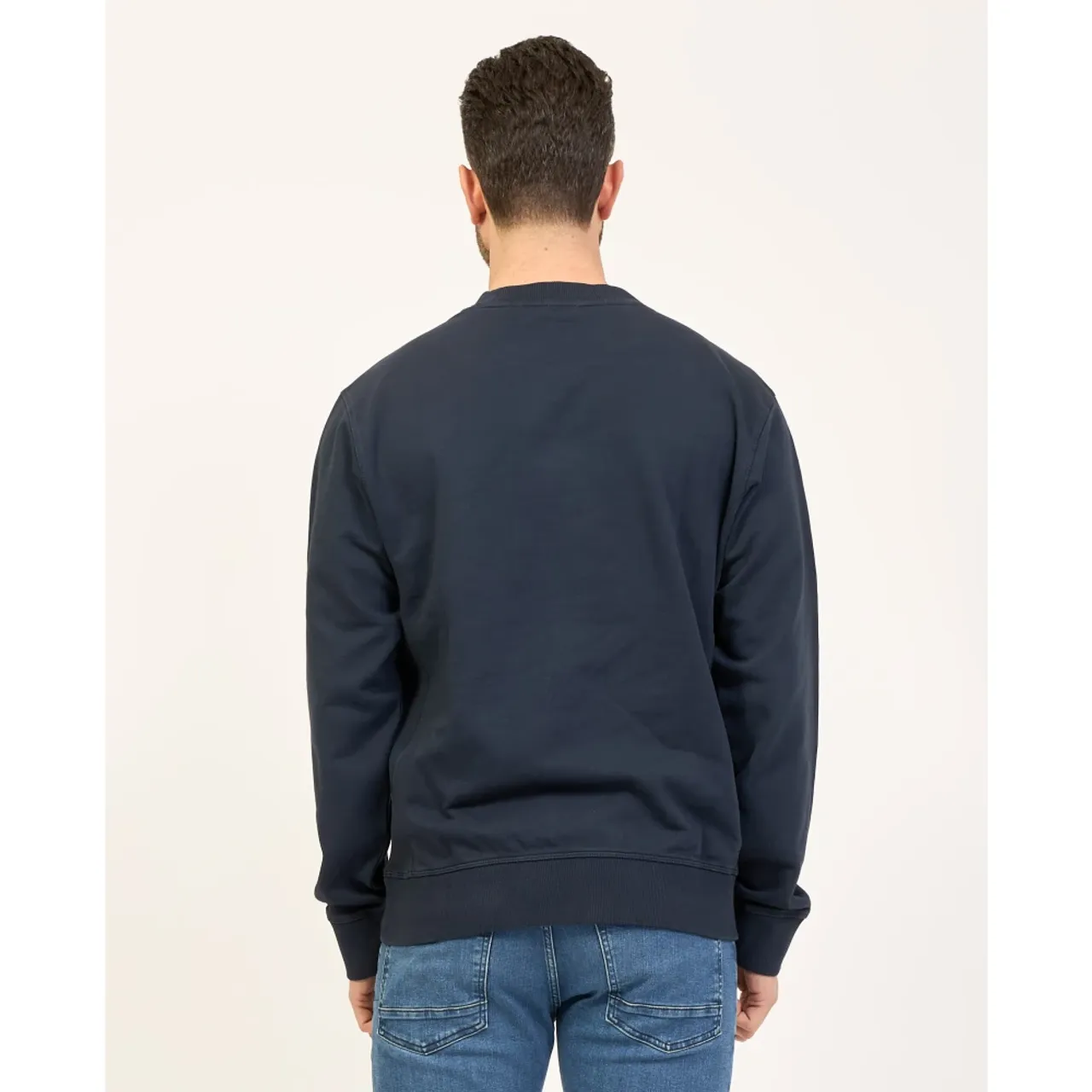 Hugo Boss , Blue Logo Print Crewneck Sweater ,Blue male, Sizes:
