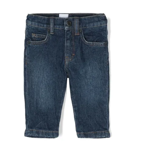 Hugo Boss , Blue Stretch Cotton Denim Baby Boy Pants ,Blue unisex, Sizes: