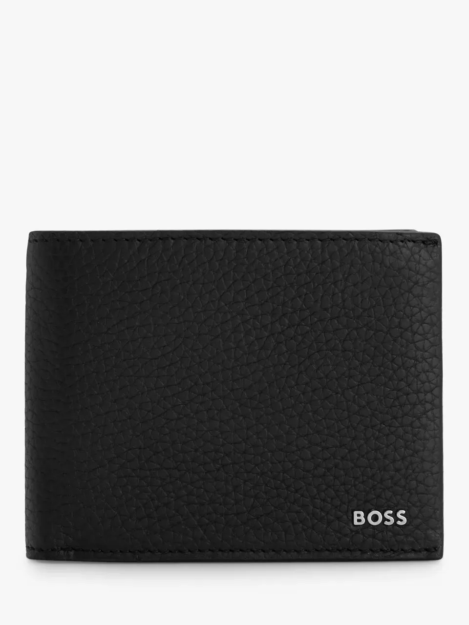 Hugo Boss BOSS Crosstown Pebble Grain Trifold Wallet, Black - Black - Male