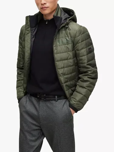 Hugo Boss BOSS Dawood Hooded Quilted Jacket - Open Green - Male
