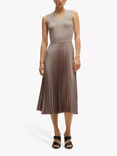 Hugo Boss BOSS Farara Knitted Midi Dress, Open Beige - Open Beige - Female