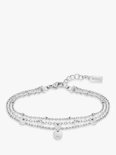 Hugo Boss BOSS Iris Crystal Layered Chain Bracelet - Silver - Female
