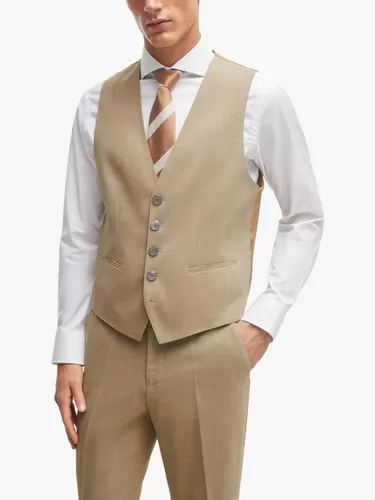 Hugo Boss BOSS Jasper Wool Blend Waistcoat, Medium Beige - Medium Beige - Male