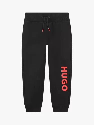Hugo Boss BOSS Kids' Jogging Bottoms, Black/Red - Black/Red - Male
