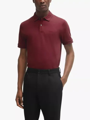 Hugo Boss BOSS Pallas Regular Fit Polo Shirt - Dark Red - Male