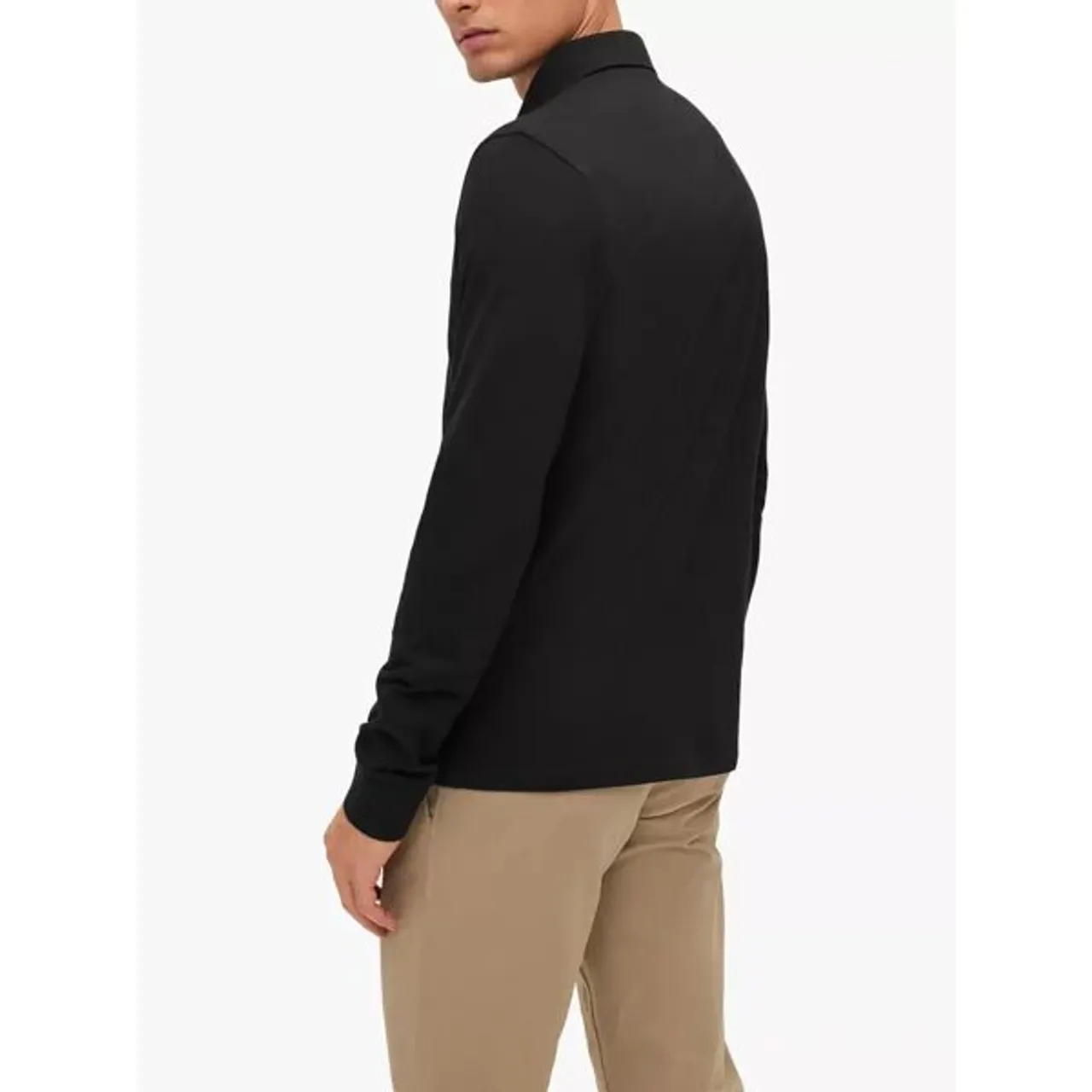 Hugo Boss BOSS Passerby Long Sleeve Polo Shirt - Black - Male