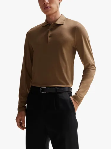 Hugo Boss BOSS Pleins 24 Jersey Polo Shirt - Brown - Male