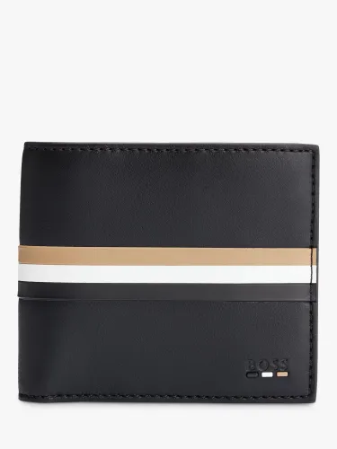 Hugo Boss BOSS Ray Faux Leather Siganture Stripe Wallet, Black - Black - Male