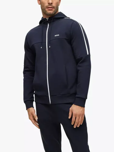 Hugo Boss BOSS Saggy Zip Hooded Sweatshirt, Dark Blue - Dark Blue - Male