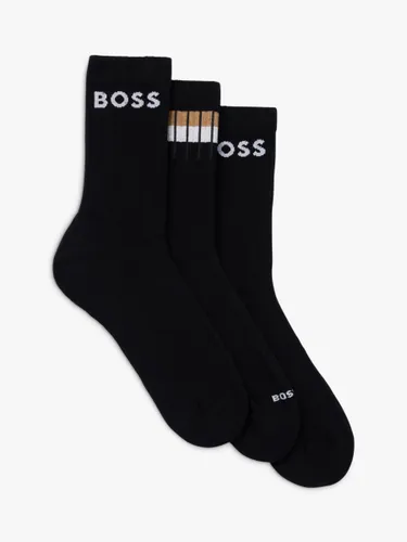 Hugo Boss BOSS Sportive Stripe Socks, Pack of 3 - Black - Male