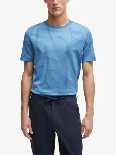 Hugo Boss BOSS Thompson Leaf Print Short Sleeve T-Shirt, Light/Pastel Blue - Light/Pastel Blue - Male