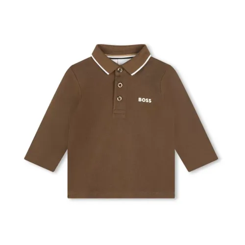 Hugo Boss , Brown Cotton Piquet Polo Shirt ,Brown male, Sizes: