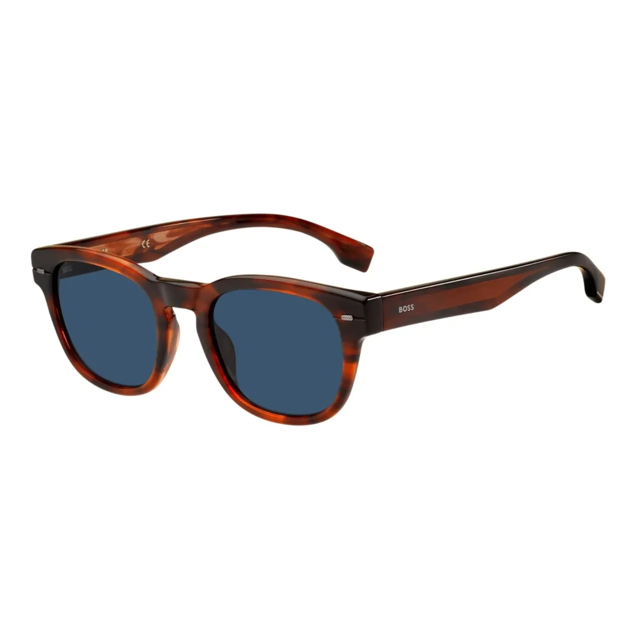 Hugo Boss , Brown Horn/Blue Sunglasses ,Brown male, Sizes: