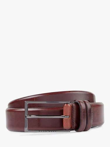 Hugo Boss Carmello Leather Belt - Dark Brown - Male