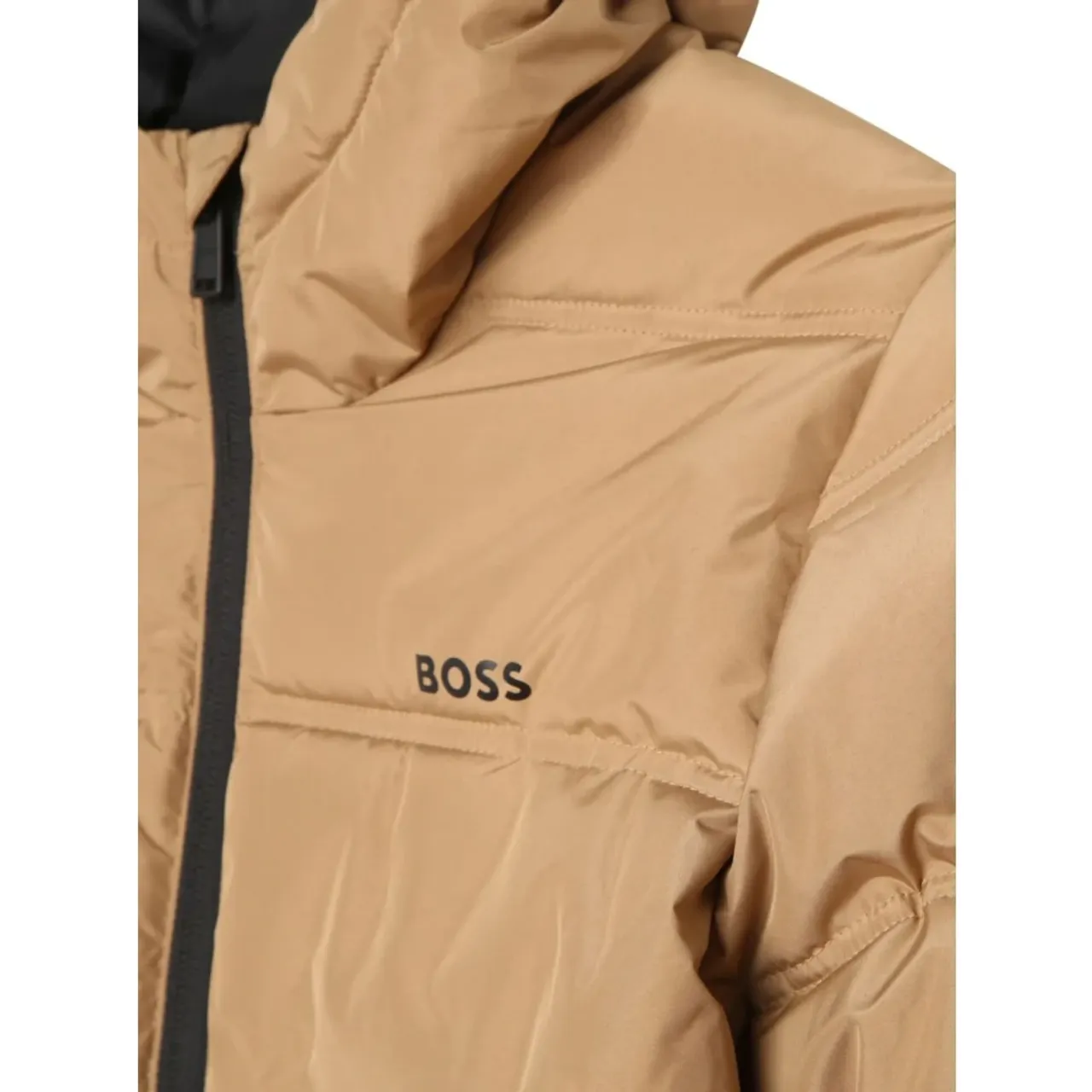 Hugo Boss , Classic Beige Coat with Hood ,Beige male, Sizes:
