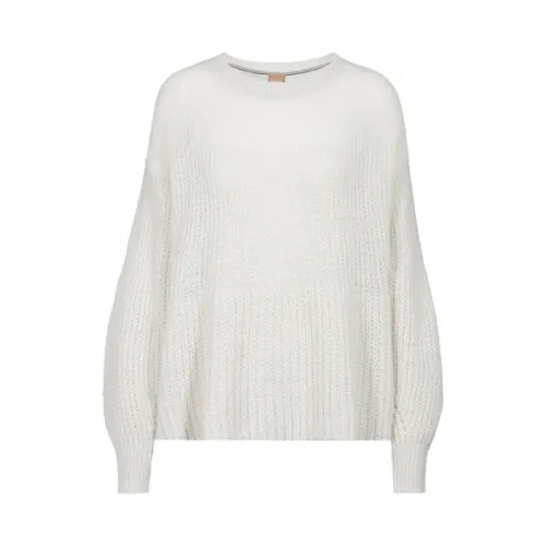 Hugo Boss , Cosy Round-Neck Knitwear Sweater ,White female, Sizes: