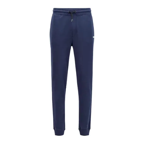 Hugo Boss , Cotton-blend tracksuit bottoms with logo detail ,Blue male, Sizes: